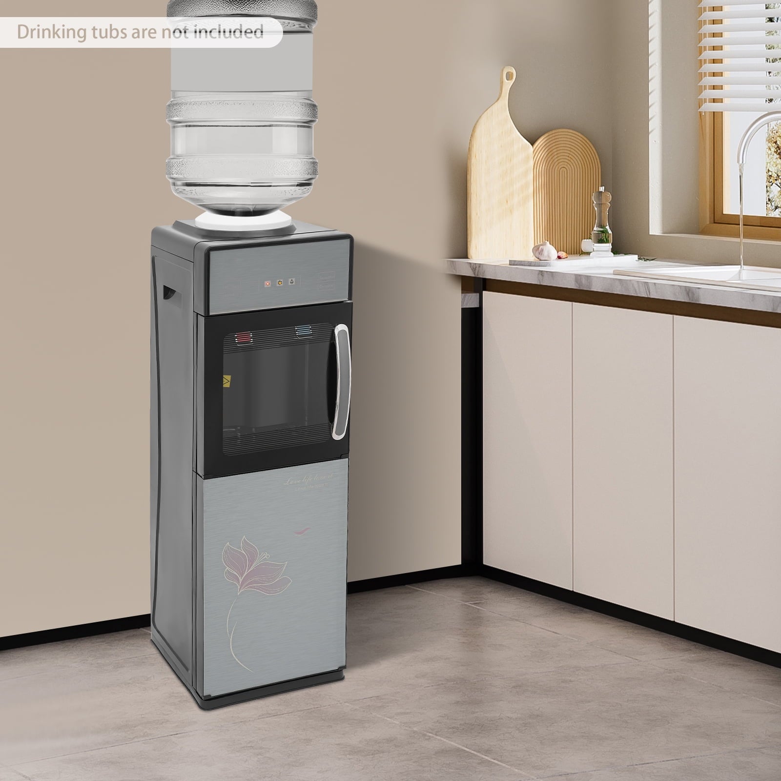 YIYIBUYS Top Loading Water Dispenser 5 Gallon Freestanding Hot&Cold Water Dispenser for Office, Home, Living Room