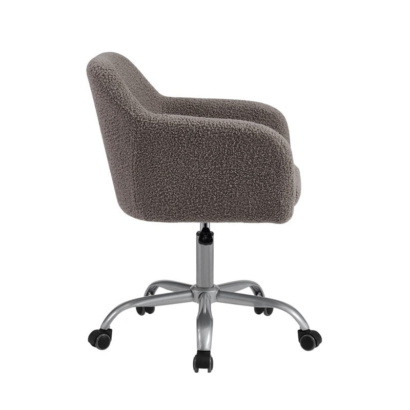 Linon Home Decor Richard Sherpa Office Chair Grey
