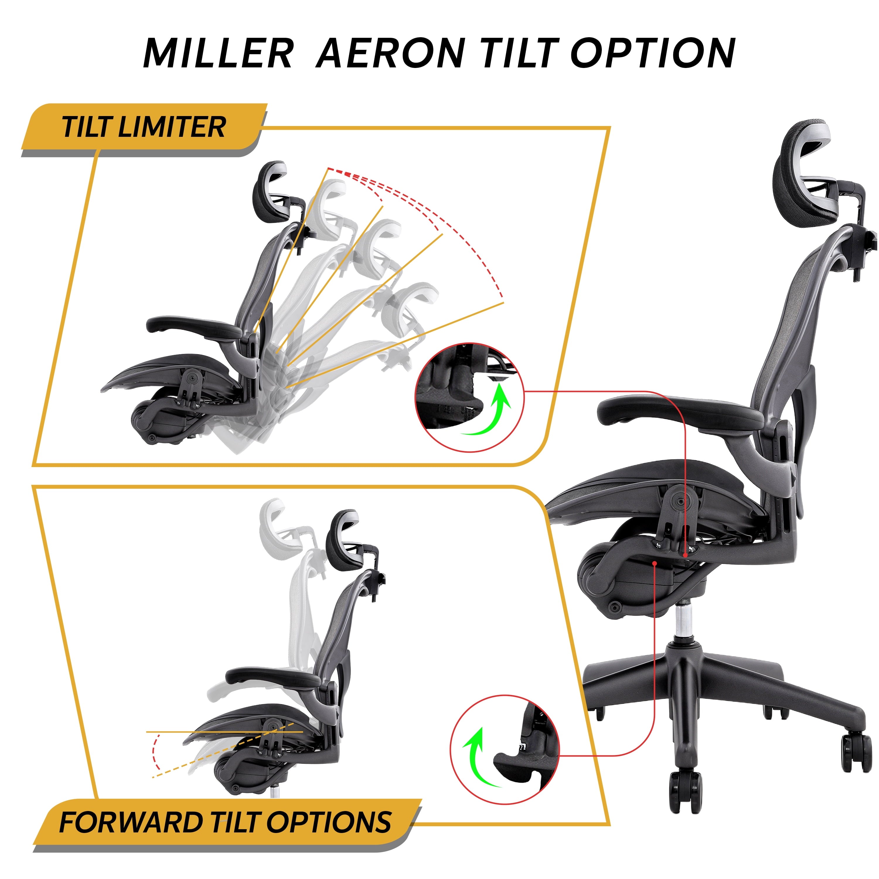 Herman Miller Aeron Chair Size B (𝙍𝙚𝙛𝙪𝙧𝙗𝙞𝙨𝙝𝙚𝙙)| Fully Adjustable Ergonomic Mesh Office Chair with Posture Fit Support, Tilt Limiter, and Roller Index Arm Adjustments With Headrest