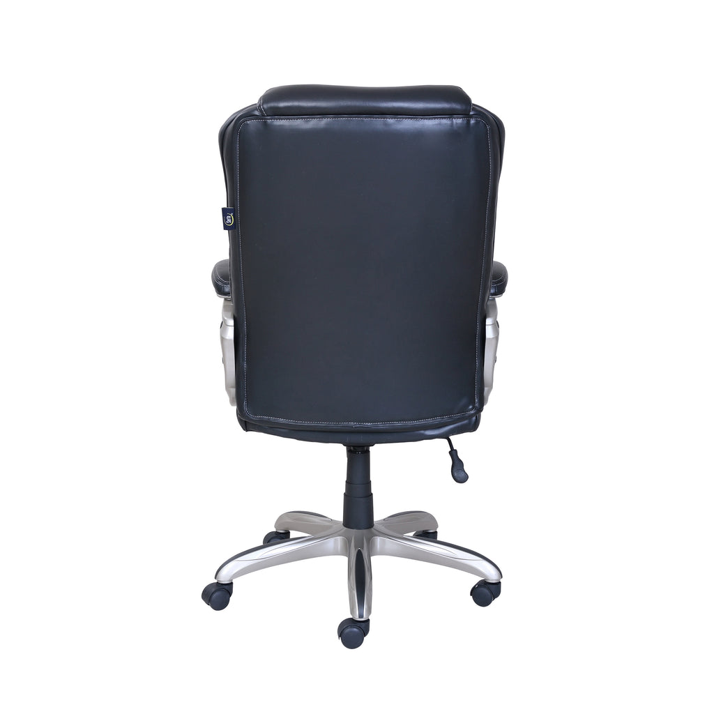 Serta Heavy-Duty Bonded Leather Commercial Office Chair with Memory Foam, 350 lb capacity, Black