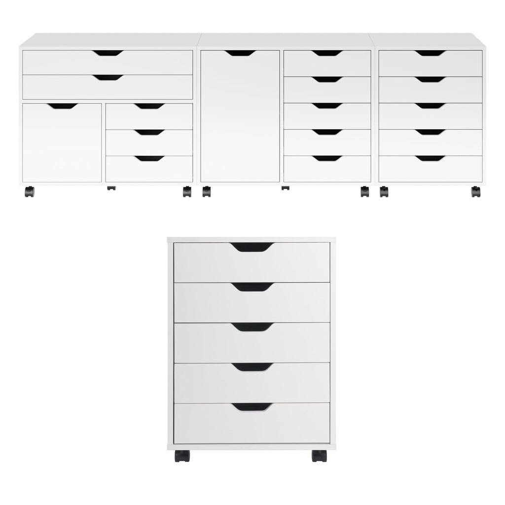 Winsome Halifax 5-Drawer Mobile Cabinet 10519, White Finish