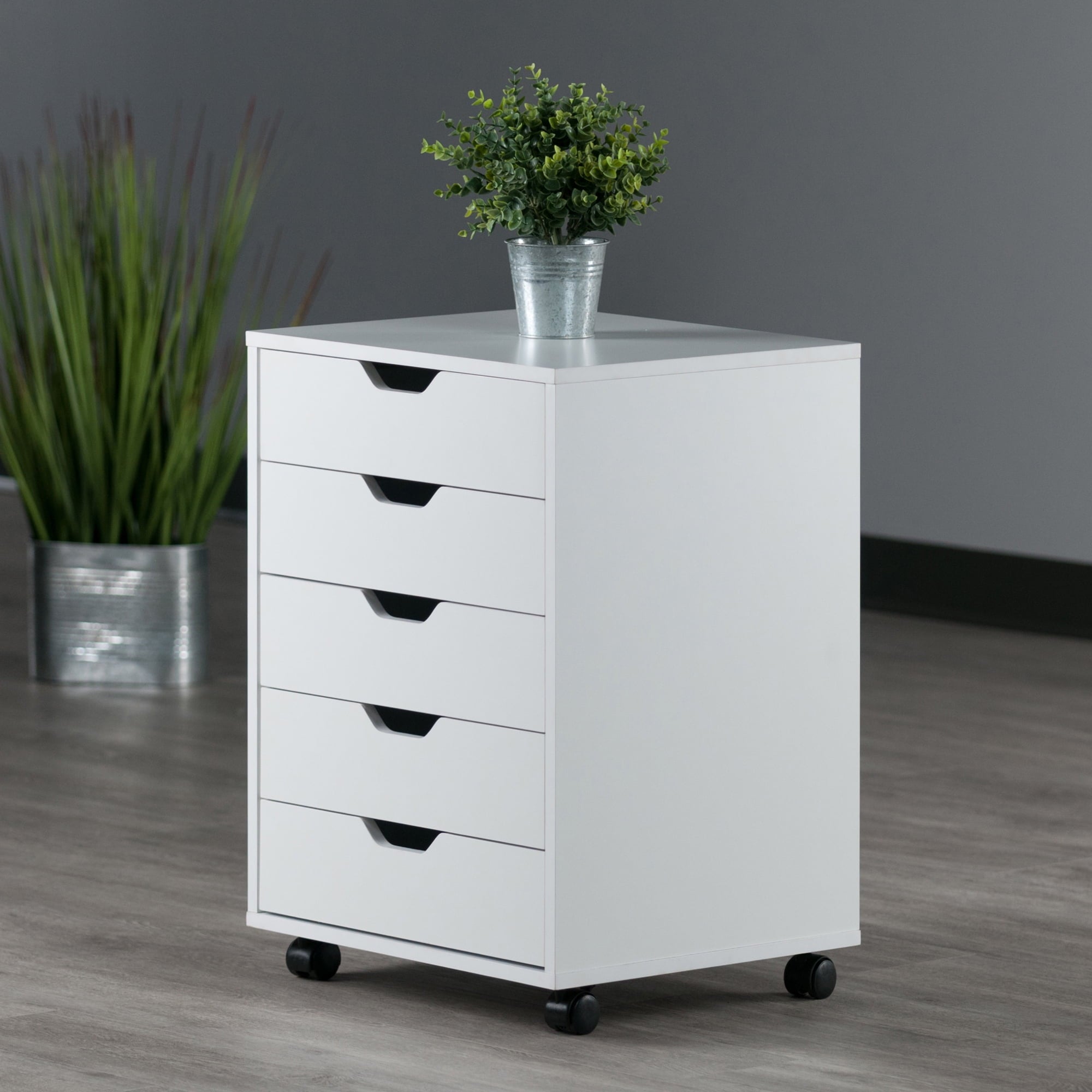 Winsome Halifax 5-Drawer Mobile Cabinet 10519, White Finish