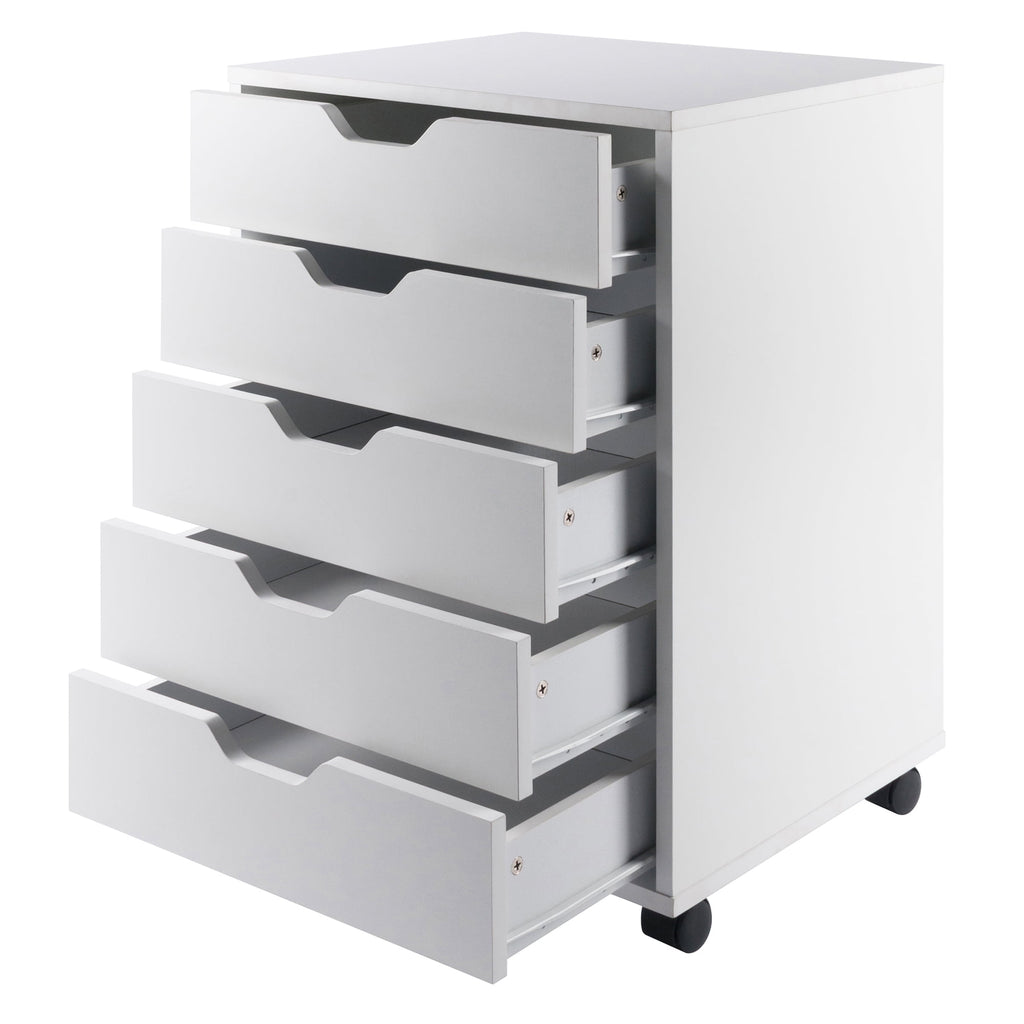 Winsome Halifax 5-Drawer Mobile Cabinet 10519, White Finish