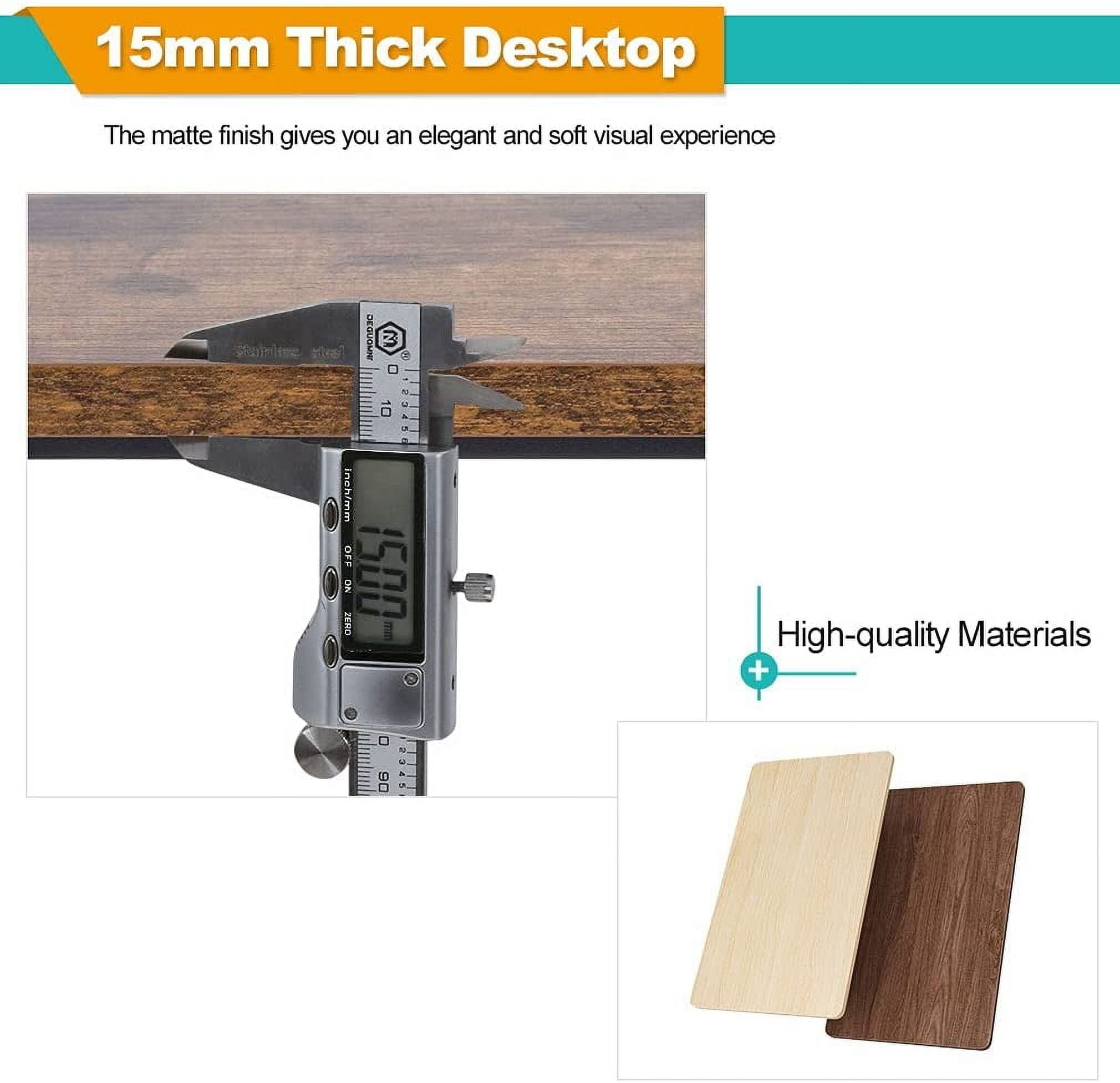 BestOffice 40" Computer Home Office Gaming Desk Desk Engineered Wood Shelves, Craft Desk Study Writing Table for Home Office,Vintage