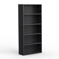 GIANNA 5-Shelf Bookcase, Floor Standing Storage Shelves, Black
