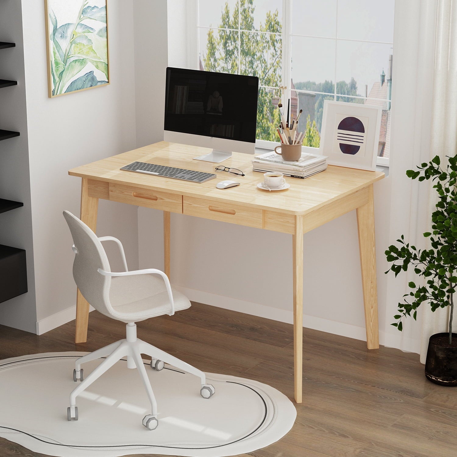 KULAGAGA Uptown Adult Lap Desks, Single Piece with Desk, Manual, 21.7" x 39.4", Brown, 1 Count, 1 Pack