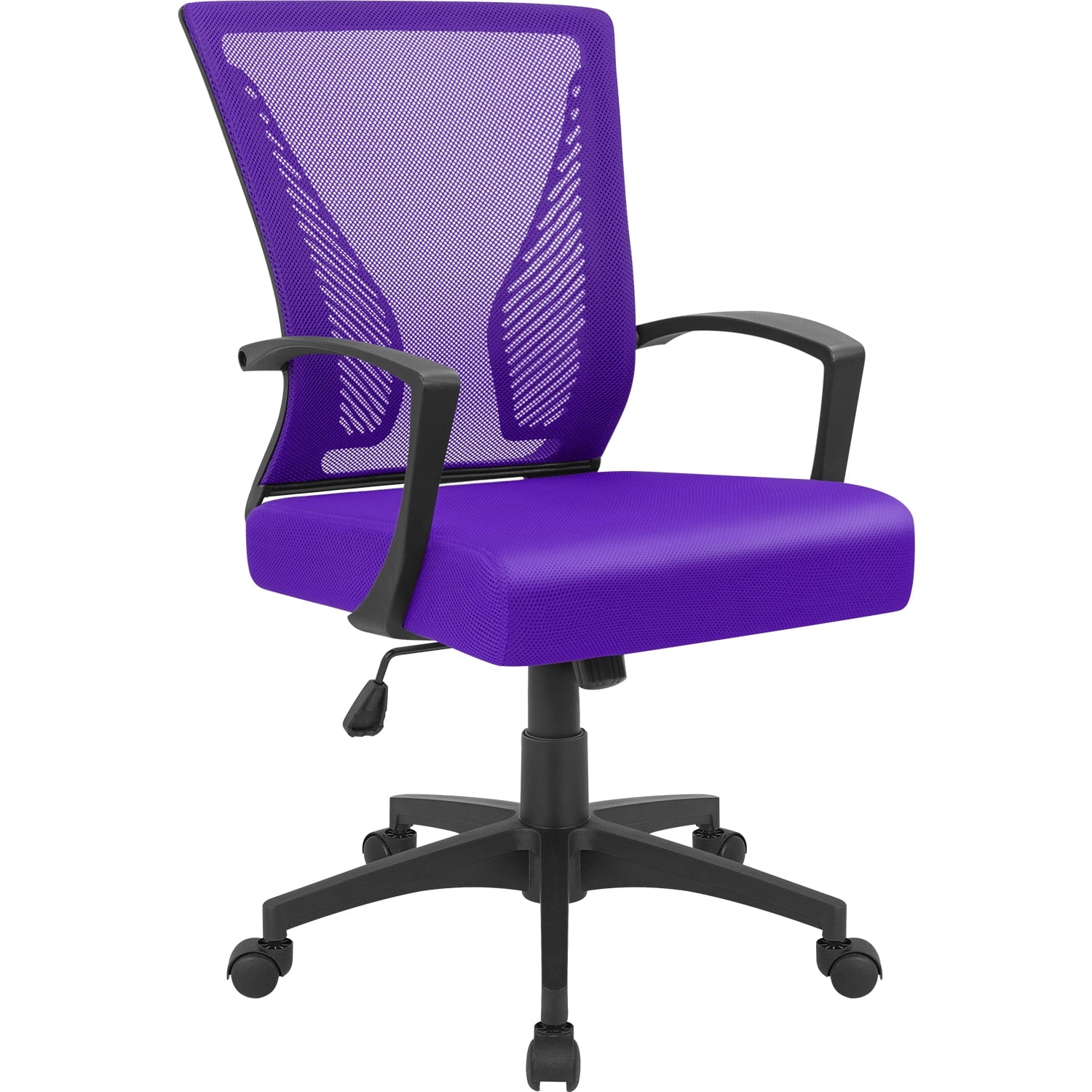 Lacoo Mid-Back Office Desk Chair Ergonomic Mesh Task Chair with Lumbar Support, Purple
