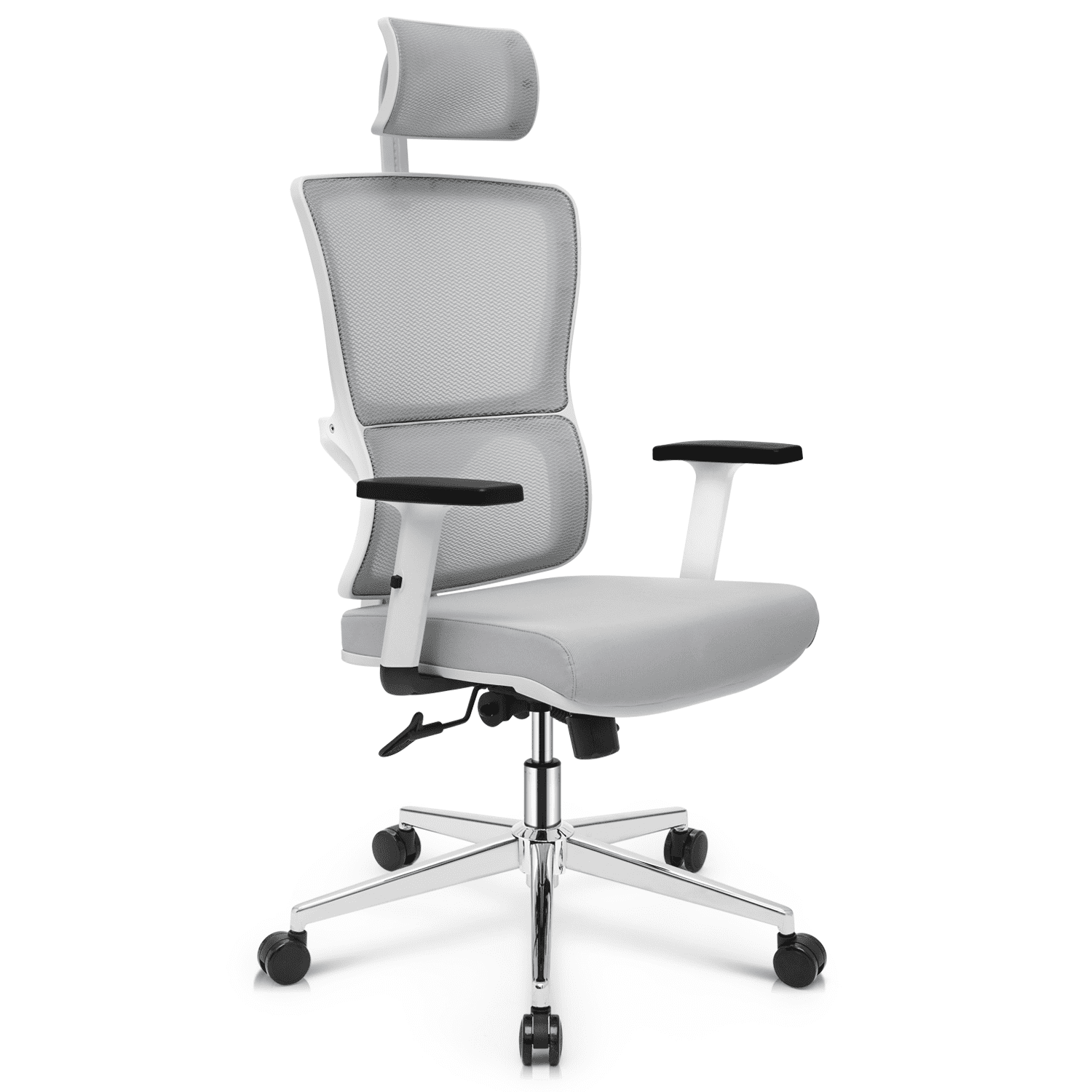 MoNiBloom Ergonomic Task Office Chair, Adjustable High Back Swivel Computer Desk Chair with Headrest & Armrest for Office, Grey