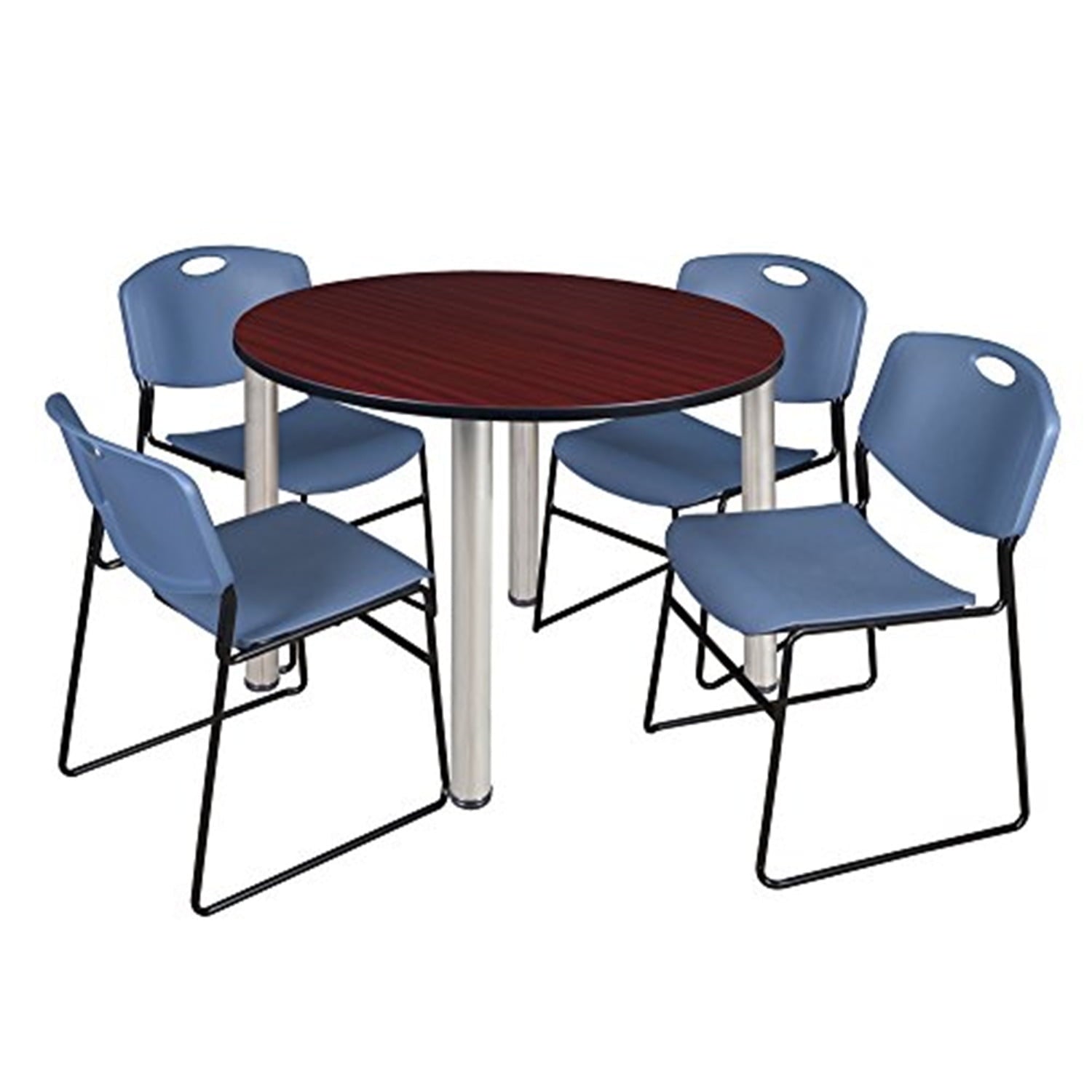 Regency Kee 48" Round Breakroom Table,Cherry/ Bl TB48RNDCHBPBK44BE