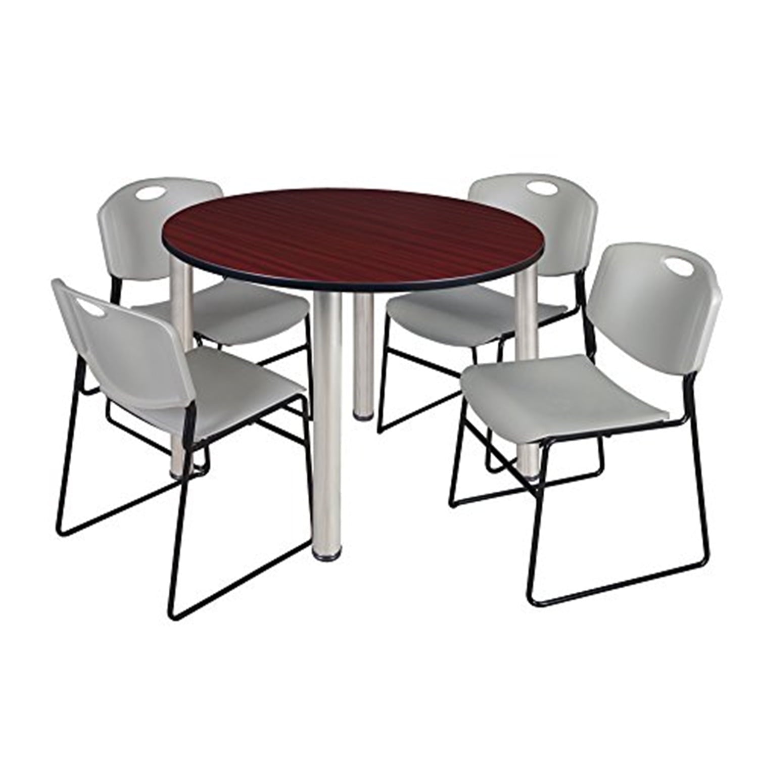 Regency Kee 48" Round Breakroom Table,Cherry/ Bl TB48RNDCHBPBK44BE