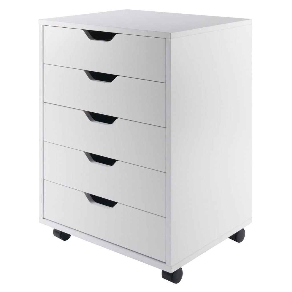 Winsome Halifax 5-Drawer Mobile Cabinet 10519, White Finish