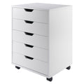 Winsome Halifax 5-Drawer Mobile Cabinet 10519, White Finish