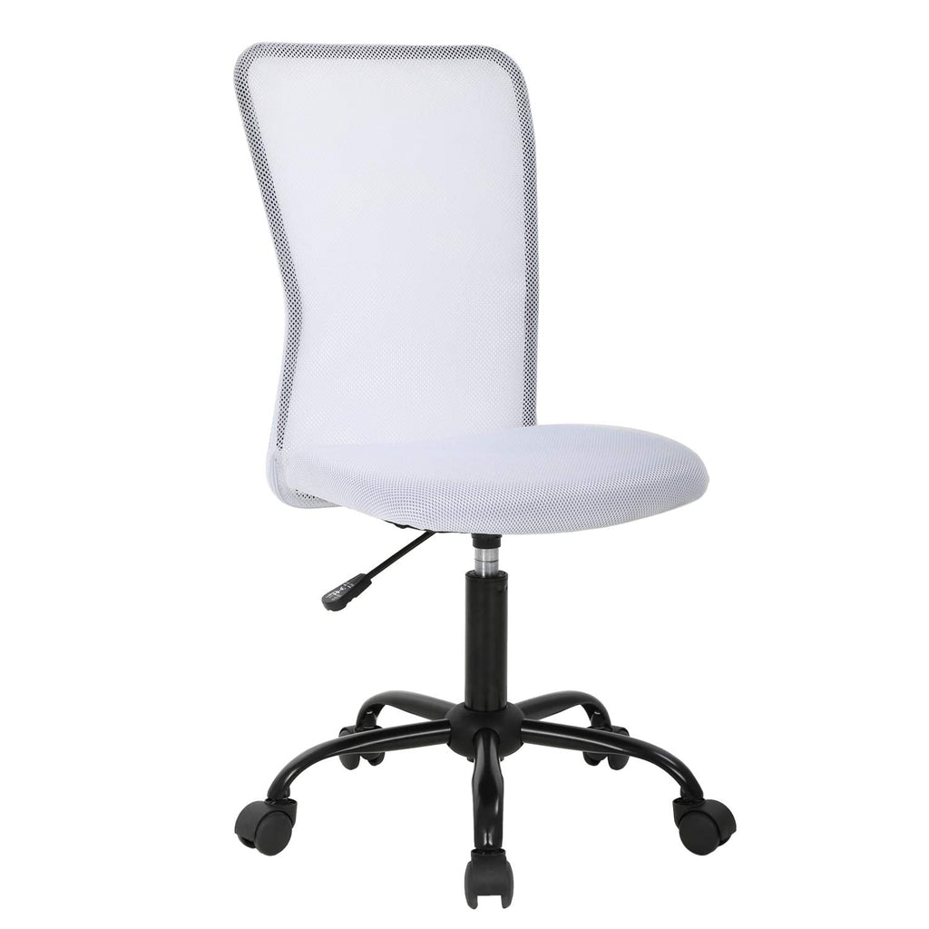 YRLLENSDAN Indoor Mid Back 360 Degree Swivel and Lumber Support Computer Desk Chair, White