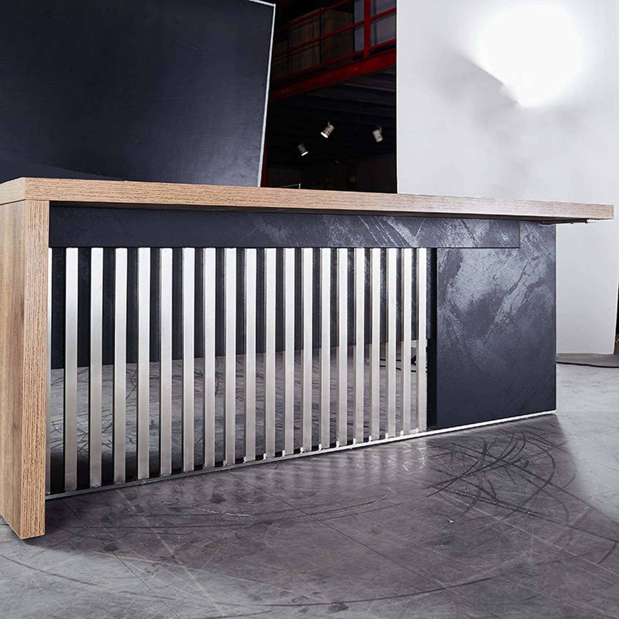 63" Executive Office Desk with Cable Box & Stainless Steels Sturdy Frame