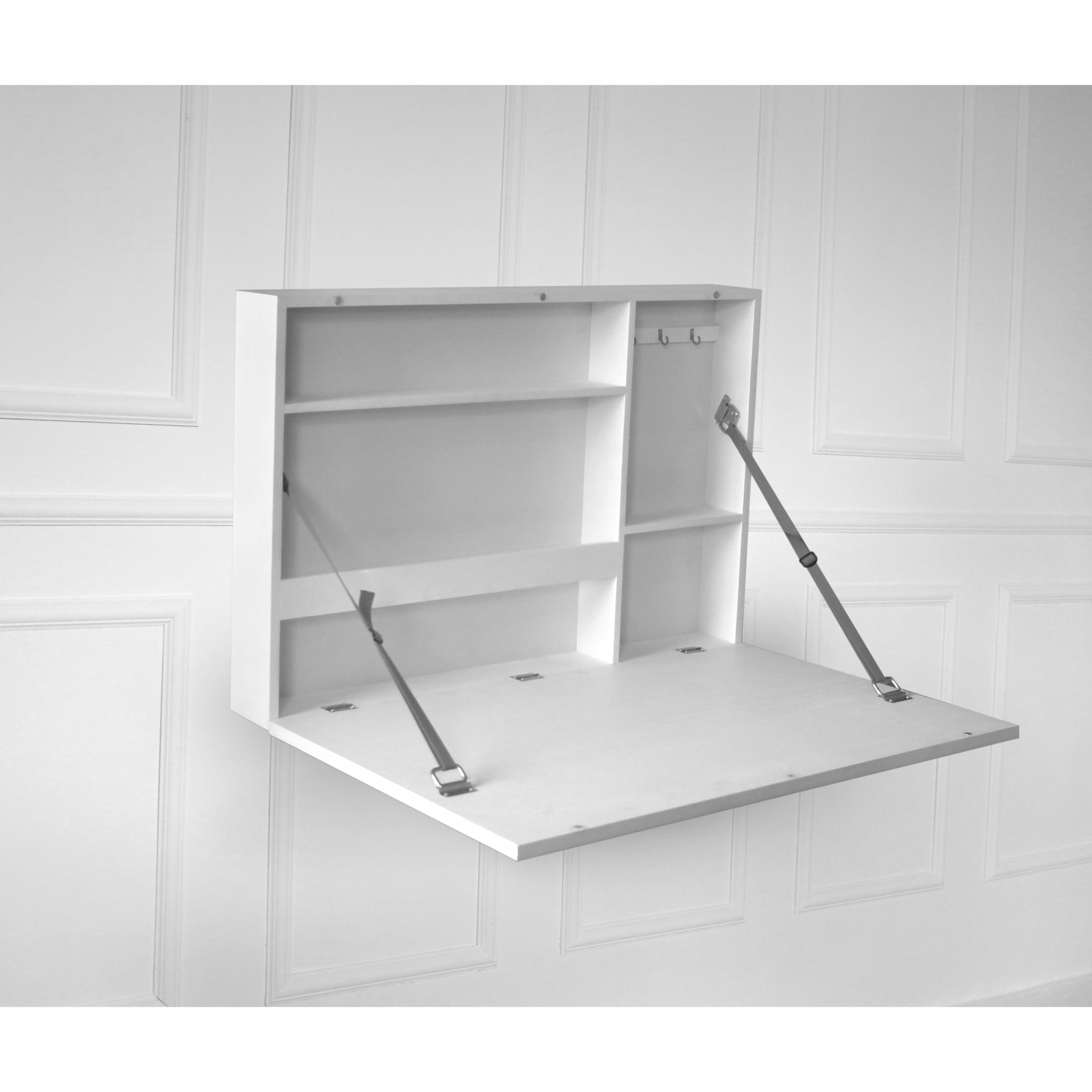 Prinz Fold Down Wall-Mounted White 36' X 24' Murphy Desk with Chalkboard