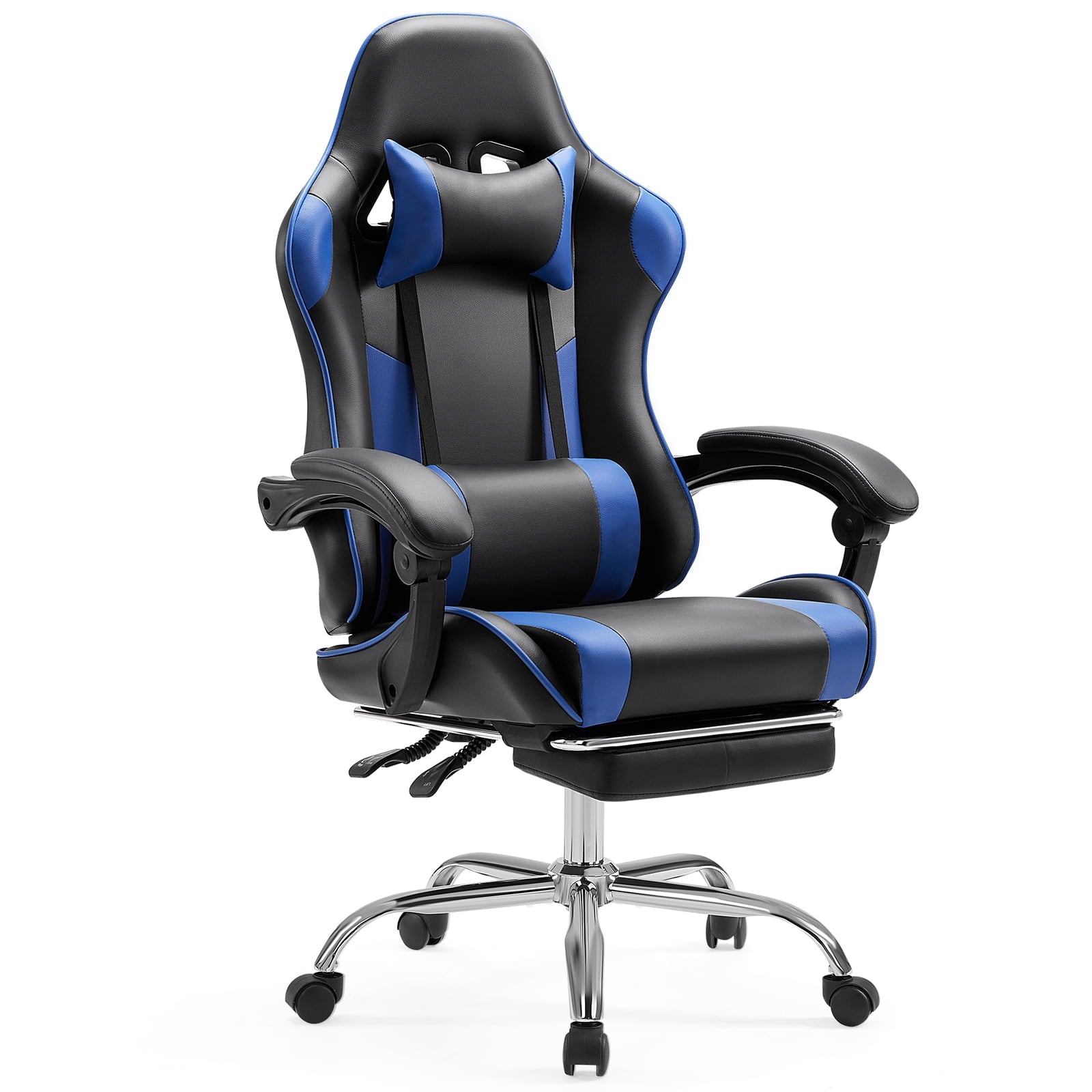 JOINSUN Ergonomic Gaming Chair With Headrest And Lumbar Pillow,Height Adjustable With 360°-Swivel Seat,Blue