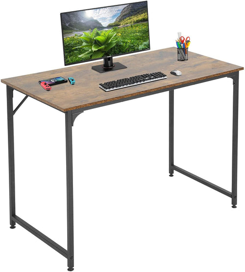 BestOffice 40" Computer Home Office Gaming Desk Desk Engineered Wood Shelves, Craft Desk Study Writing Table for Home Office,Vintage